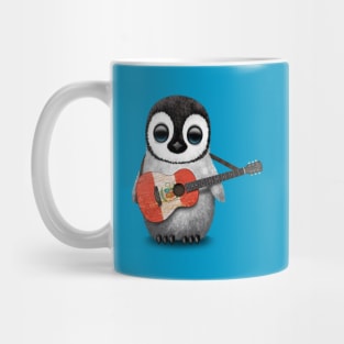 Baby Penguin Playing Peruvian Flag Guitar Mug